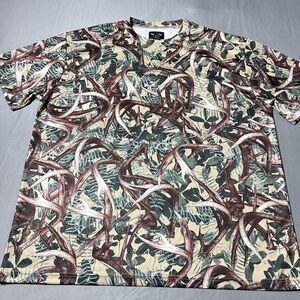 Hidden Antler Shirt Men XL Camo Bucks Racks Points Hunting Crew Short Sleeve